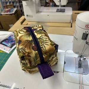 Butterfly Print Zippered boxy Pouch